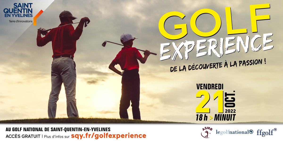 GOLF EXPERIENCE revient à #SQY⛳️✨ Après le succès des éditions précédentes, venez (re)découvrir le golf et tentez l’expérience du Golf Nocturne ! 📌 Vendredi 21 octobre - 18H-00H au @legolfnational De la découverte à la passion, ça va « swinguer »🏌🏻‍♂️ 👉 sqy.fr/golfexperience