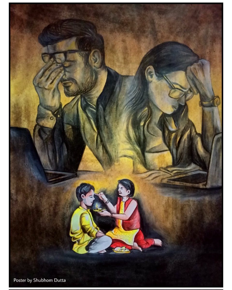 ArtDutta's tweet photo. The concept based on traditional ritual vai fota or Bhai dooj ...
Theme: Busy life and Memories
Work by Shubhom Dutta
#ShubhomDuttaArtTutorial #ShubhomDutta #vaifota #bhaidooj #celebration #memories #life #busy #diwalimessage #message #motivation #post #poster https://t.co/KXRj0CW9KD