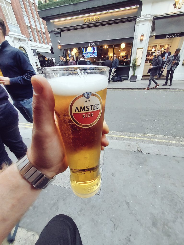 In and out, like a bank job! 19mins de-rigg, winner Amstel for a Friyay, just the ticket! #Duke #BondsDays #Langham