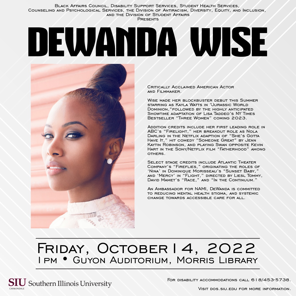 OvertonSIUC's tweet photo. The will be a Meet and Greet after the event! https://t.co/FMrY5YUFgs
