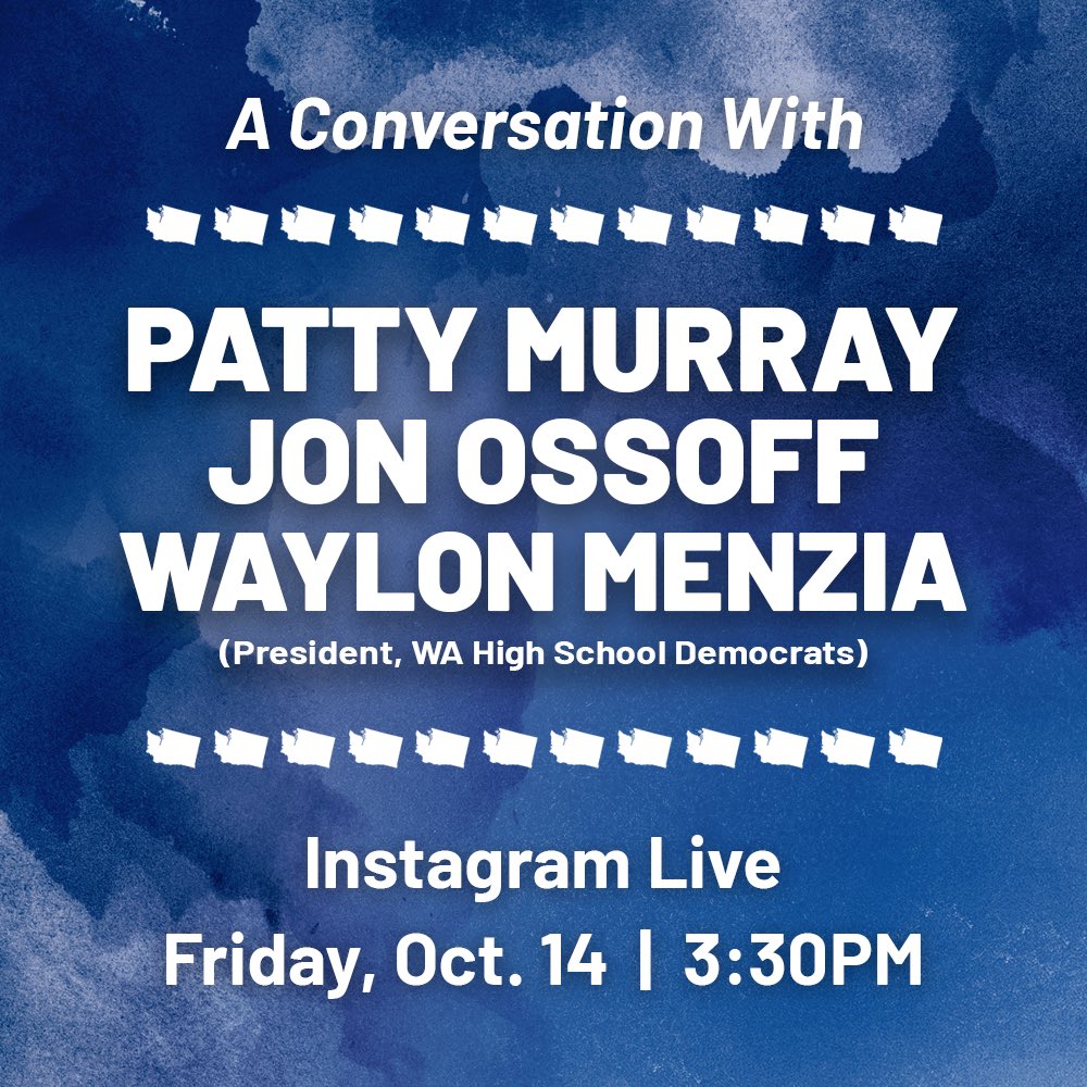 waylonmenzia's tweet photo. I look forward to going live on Instagram later today with @MurrayCampaign and @ossoff at 3:30PT. Follow along on Instagram to join - https://t.co/7dftaGBHl0 https://t.co/VneyDMR5HD