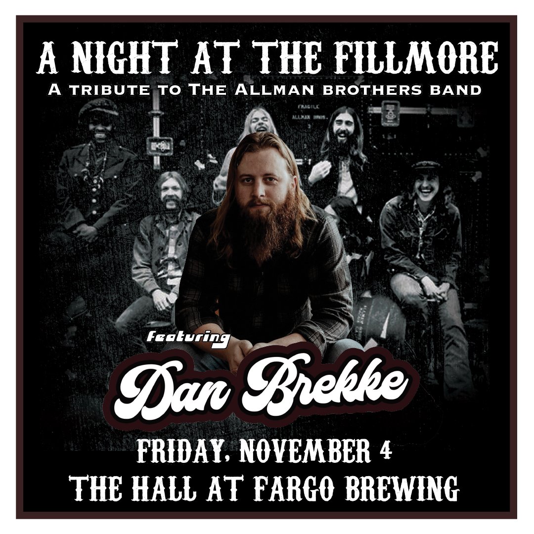 @TheDanBrekke band is descending on The Hall stage at <a href="/fargobrewing/">FargoBrewing</a> to pay tribute to Allman Brothers Band on Friday, November 4! Get your tickets → bit.ly/3R79Myn