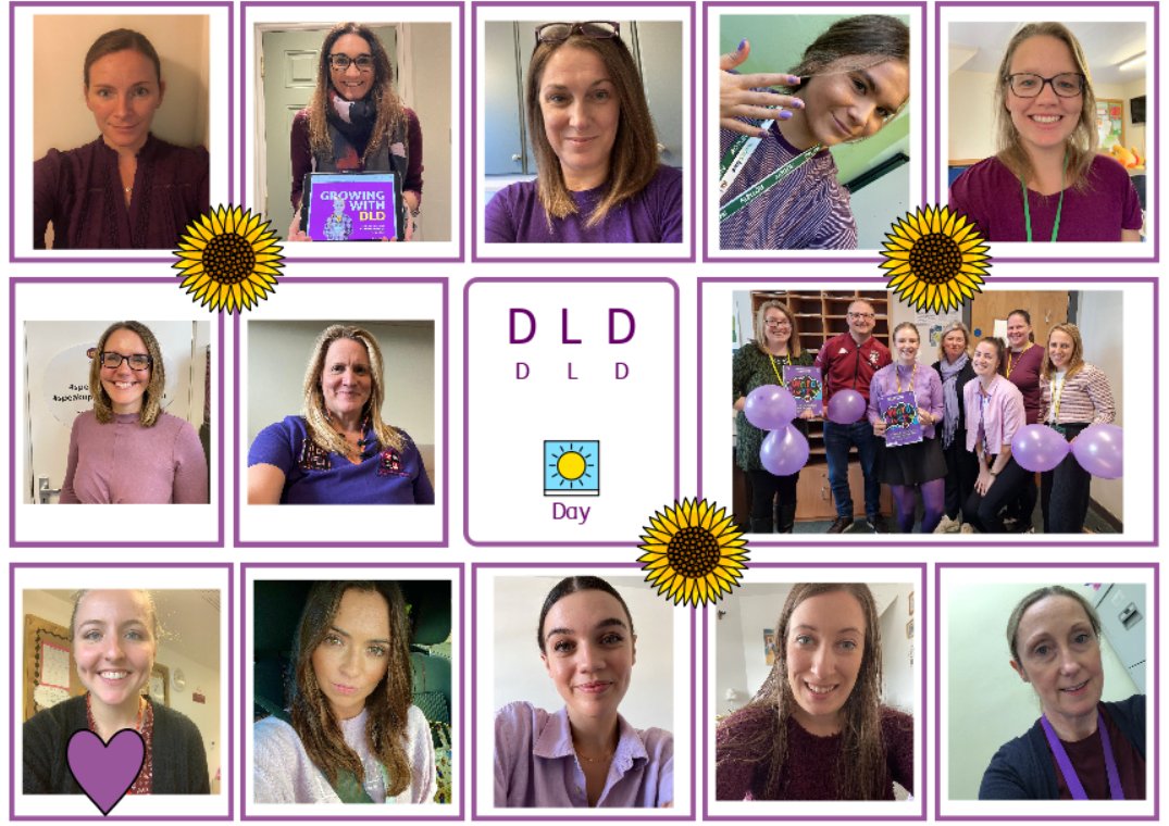 Our #team of #SLTs and #OTs showing their support to #GrowingWithDLD by wearing purple for #DLDday 💜🌻 We have spread awareness to all the different settings we work accross and will continue raising awareness about DLD. 
<a href="/RADLDcam/">RADLDcampaign</a> <a href="/NAPLIC/">NAPLIC</a> #mySLTday
#DLDAwarenessDay