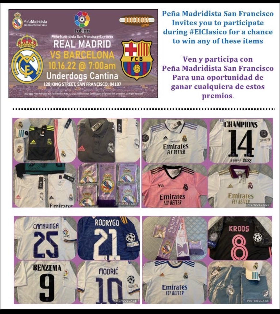 madridistasSF's tweet photo. 🇺🇸 We are only a couple of days away from #ElClasico event. Please read the following information and additional event details. 
*********
 🇪🇸 Estamos a solo un par de días de #ElClasico 
Lea la información y los detalles adicionales
#madridistassf #madridismousa https://t.co/4j7iZ1CWfO