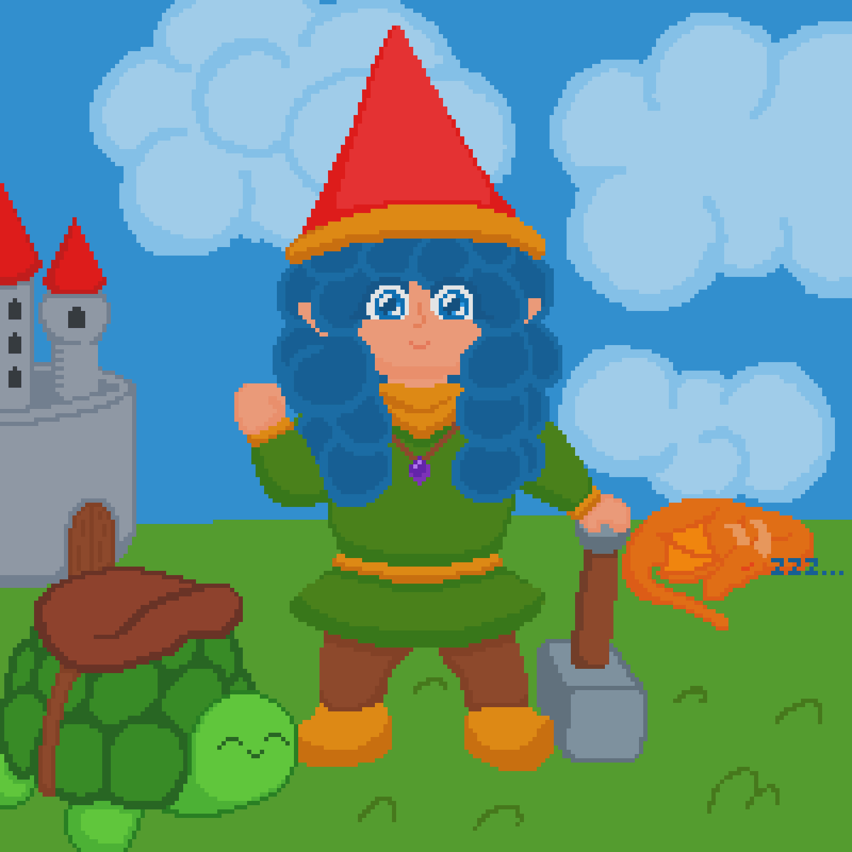 sanrvaldr's tweet photo. My Dwarf Elf Oc Imir ✨⚒️✨
And his riding turtle ✨🐢✨
The absolute best boi 💪🏻🧙🏻♂️
Also his story was already written in my other drawing post of him so ill link it in replies :>
#pixelart #fantasy #ocart #ドット絵 #18bit #characterdesign https://t.co/NzBgwneUus