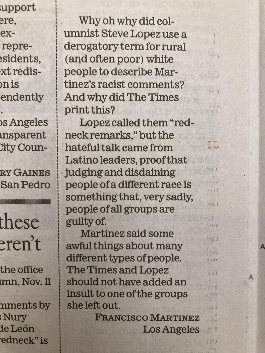 ciscomartin's tweet photo. the @LATimes printed my letter to the editor yesterday https://t.co/As0T8WyZht