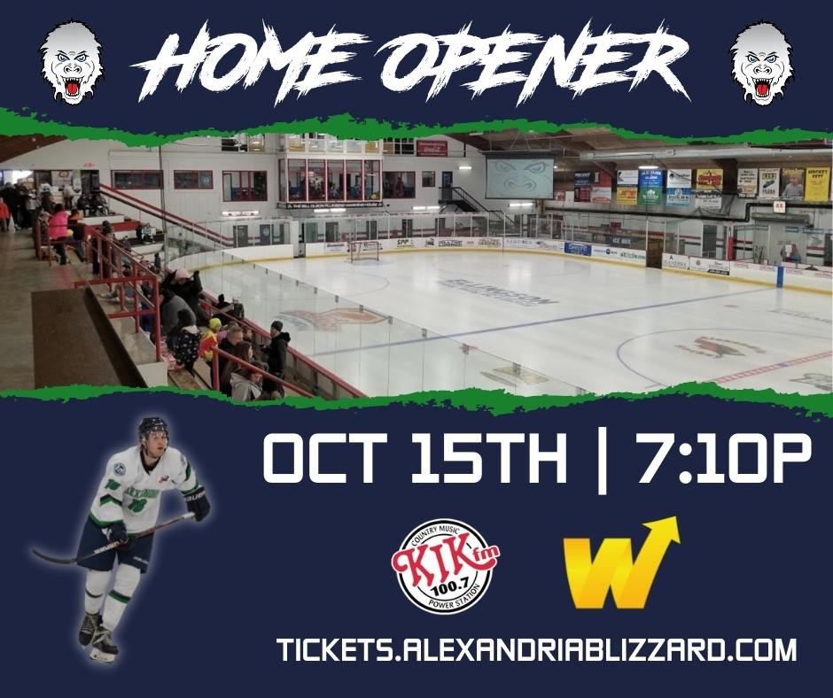AlexBlizzard's tweet photo. We are 1 day away from BLIZZARD hockey ALEXANDRIA! We have chuck a puck with 
@fleet_farm, $1,000 cash giveaway with 
@KIKCountry and the first 200 fans receive a magnet schedule complements of #WinningEdgeGraphics

🎟 Find your seats at https://t.co/boQv6YV5G9

#blizzshow #na3hl https://t.co/ExMGlIlNi8