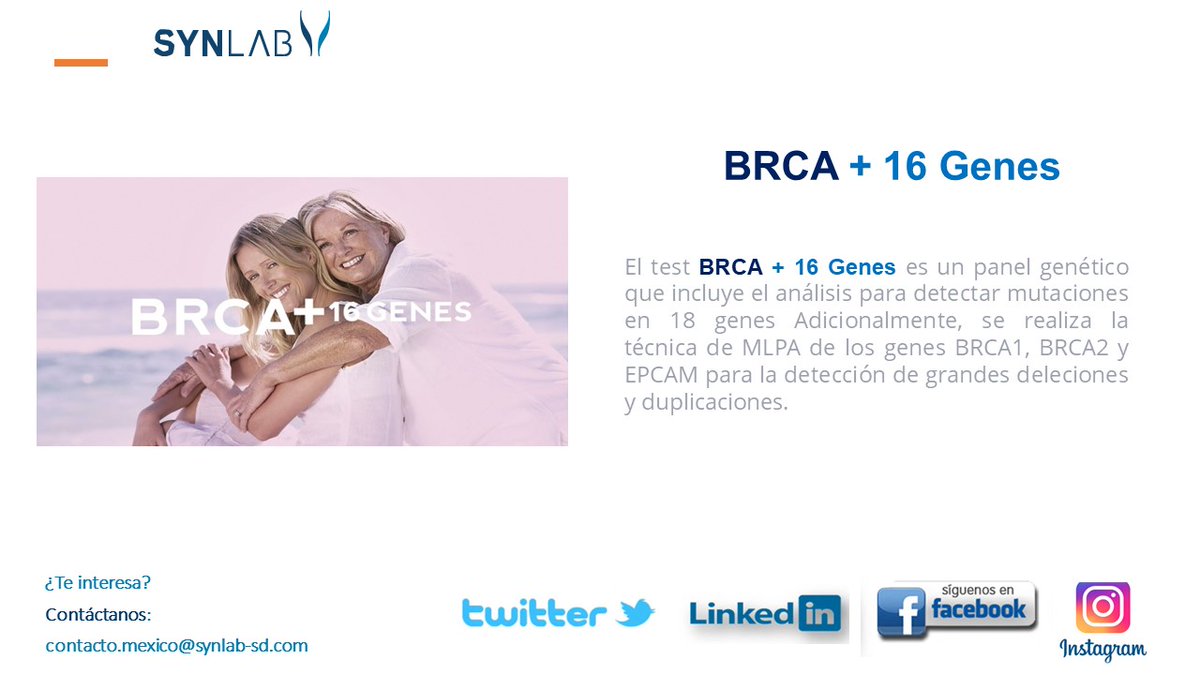 El test BRCA + 16 Genes es un panel genético que incluye el análisis de los genes BRCA1 y BRCA2 + 16 genes relacionados con el cáncer de mama, ovarios y endometrio.
👩👩‍🦳🧑‍👩‍⚕️🎀