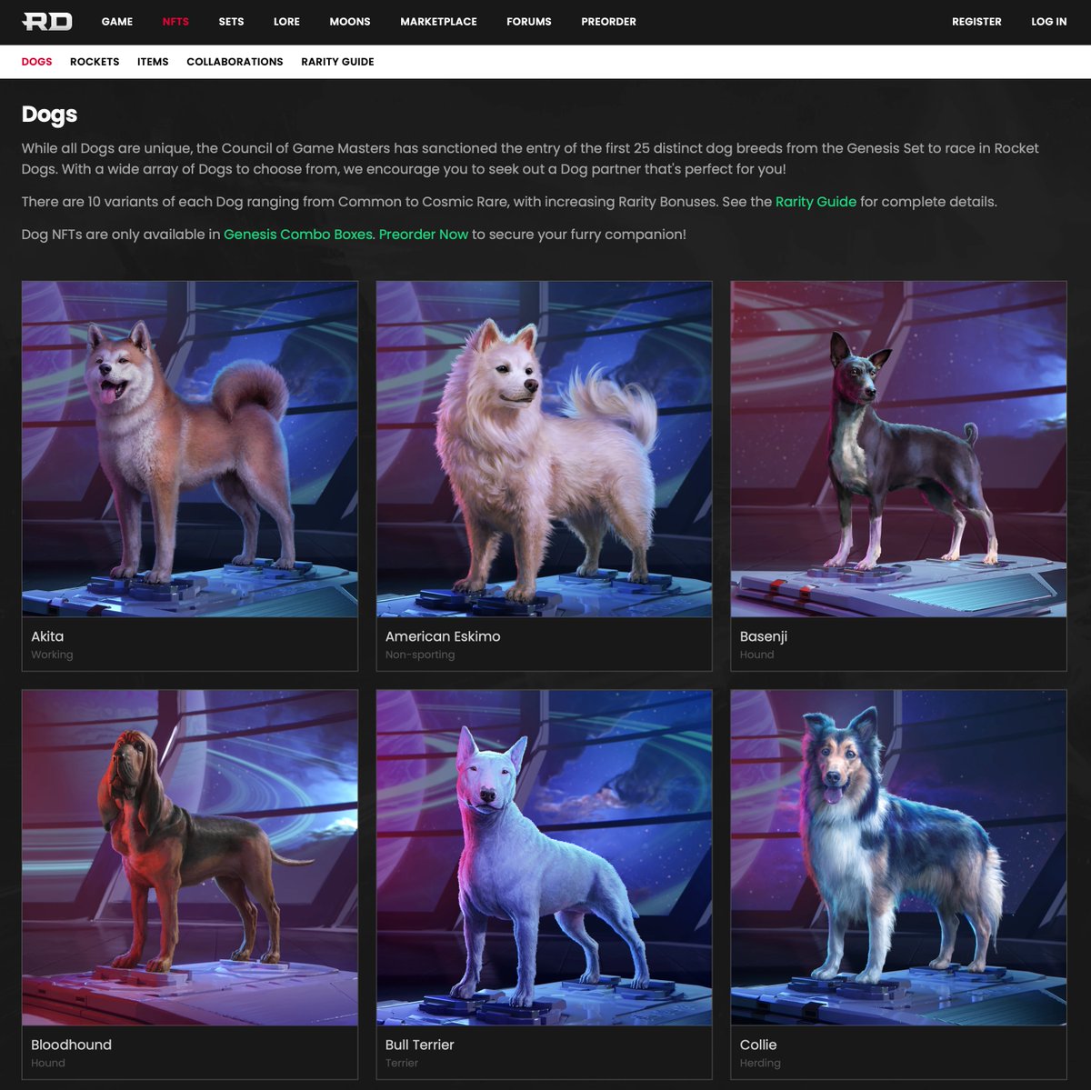 Website launch update: Need a bit more time to prepare the Rocket Dogs for their unveiling. 

Website Launch &amp; Gameplay Reveal is now scheduled for Sunday October 16th around 12pm CT (17:00 UTC.)

Until then, here's an awesome sneak peek of the website showing a few new Dogs.