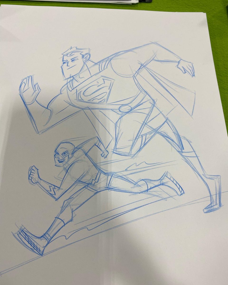 scootcomics's tweet image. Superman races The flash! Drawn @MotCityComicCon table I5! #dccomics #superheroes #fastestmanalive #comics #cartoons