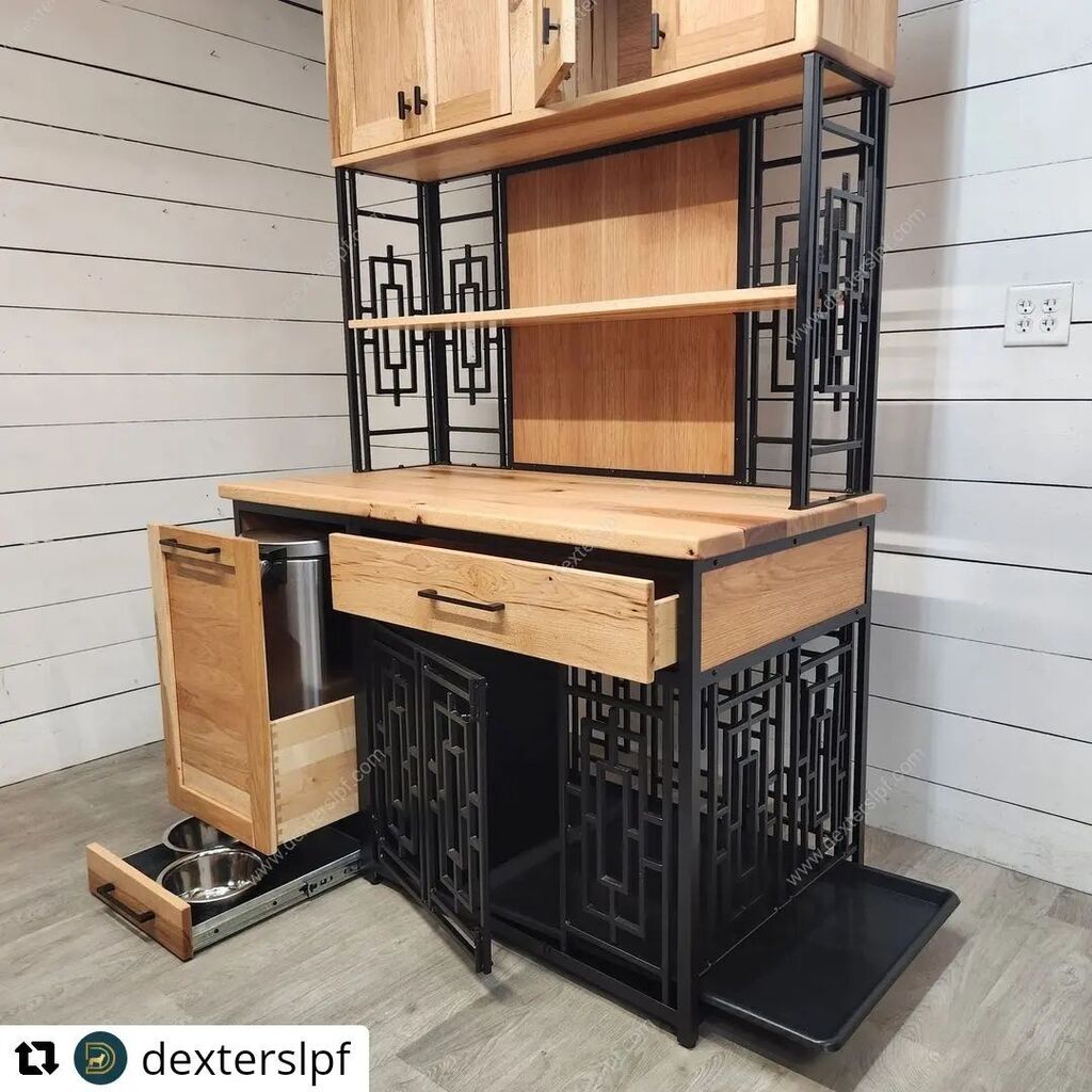 FlurryLLC's tweet photo. #Repost @dexterslpf with @let.repost 
• • • • • •
This week's featured piece is a Daisy Large Feeding Station Hutch in Solid Hickory Wood in a Bourbon #Rubiomonocoat Stain and Matte Black Metal! #luxurypetfurniture #dexterslpf #bourbonstain #matt… https://t.co/yRK67Vscy3 https://t.co/gzKFzI2f0T