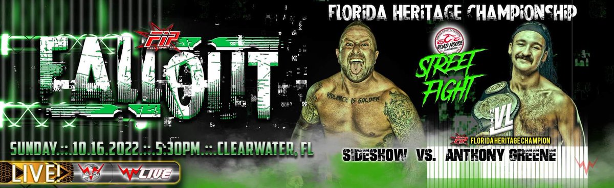 It’s going downnn Sunday, October 16th as WWN & OCC Road House Nation present Full Impact Pro Wrestling – Fallout 2022 Sideshow vs @alternative_ag Tickets available @ RoadHouseNation.com On demand @ WWNLive.com #FallOut #WWN #FIP #OCCRoadHouse