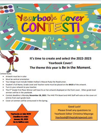 Yearbooks are on sale for the 22-23 year. Deadline for orders is 01-30-23. We will not be ordering extras this year. Cover art cover contest the deadline is 11-28-22. We can’t wait to see all the beautiful artwork! 
You can order your yearbook here: balfour.com/texas/kingwood…