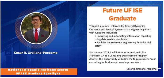 UFISE's tweet photo. #UFISE is fortunate to have students like Cesar in our program to become future engineering leaders. #HispanicHeritageMonth #HispanicEngineers #FutureLeaders https://t.co/O7Qp9uJQTQ