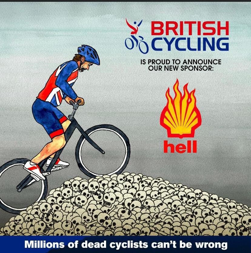 🚴‍♀️🛢️🚴 Demo against Shell's Greenwashing Sponsorship of British Cycling 🚴‍♀️🛢️🚴

🚴🏼 Saturday, 15 October 2022, 12.00pm 

📍 Shell Centre, Waterloo, #London SE1 7PE (Next to the London Eye)

📢 Bring a placard. There is a big Boris Bike stand close by if you want to ride