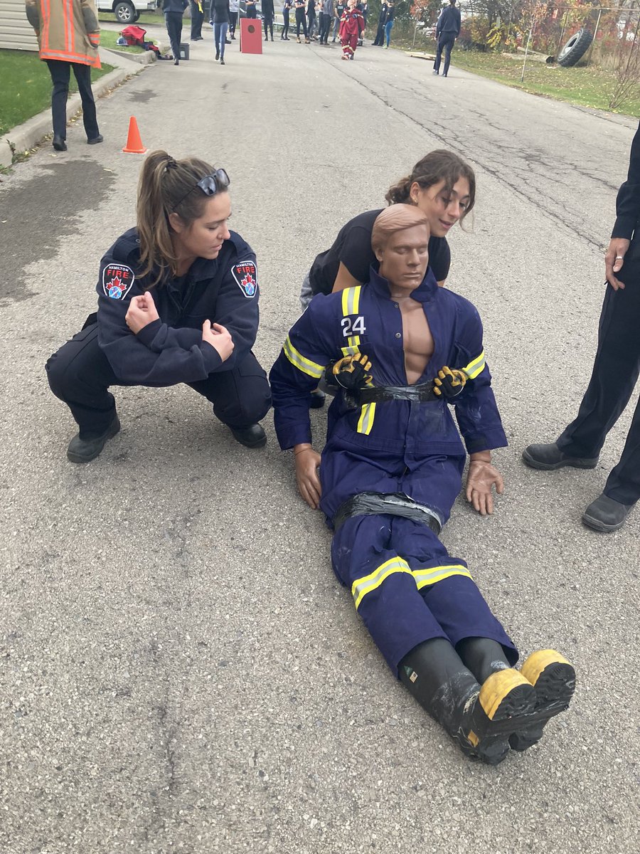 Camp FFIT Hamilton has officially begun! We learned how to drag Rescue Randy with Hamilton firefighters and also how to properly wear bunker gear and use SCBA! Looking forward to tomorrow with aerial ladders, search and rescue, auto ex and more! <a href="/HamiltonFireDep/">Hamilton Fire Department</a> <a href="/FSWOntario/">Fire Service Women</a>
