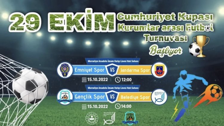 CaglarKayakeser's tweet photo. İlçe Kaymakamımız Sn.@KaymakamAydogan öncülüğünde #Gençlik Spor İlçe Müdürlüğümüz ve @muradiyebeltr  işbirliğiyle  düzenlenen 29 Ekim Cumhuriyet Kupası  Futbol Turnuvamız Başlıyor. https://t.co/JrvYvRuUUy