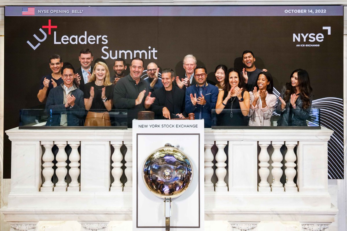 NYSE's tweet photo. .@Lux_Capital rang our Opening Bell in celebration of its Lux Leaders Summit which brought together industry leaders in biotech, digital health, software, and hardware/manufacturing/defense. We’re thrilled to be a venue that connects people with opportunity. #ICEMaketheConnection https://t.co/iyYXdFEsQ8
