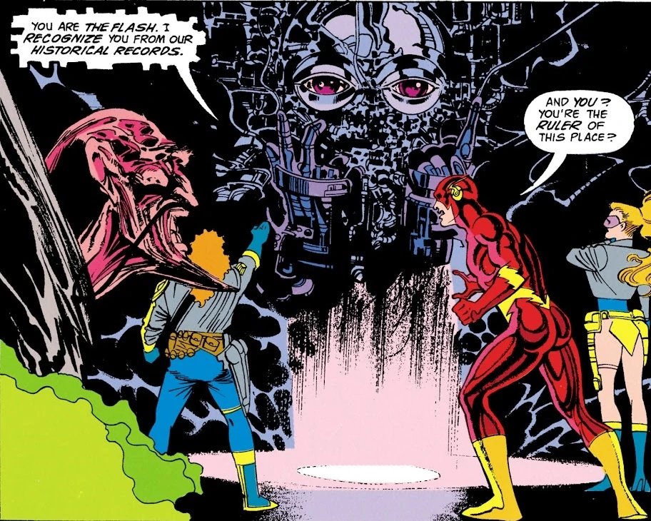 Beyond_TLOU's tweet photo. A deleted scene from #TheFlash 8x20 has recently been released and it teases #Chronarch, last mentioned by Abra Kadabra in 7x04. With his comic background in mind as well as the Forever War Jay Garrick mentioned, Chronarch has the potential to be a cool final main villain https://t.co/q2M5nF8b4m