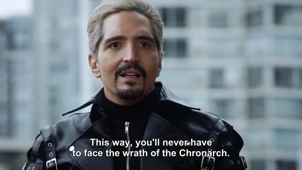 Beyond_TLOU's tweet photo. A deleted scene from #TheFlash 8x20 has recently been released and it teases #Chronarch, last mentioned by Abra Kadabra in 7x04. With his comic background in mind as well as the Forever War Jay Garrick mentioned, Chronarch has the potential to be a cool final main villain https://t.co/q2M5nF8b4m