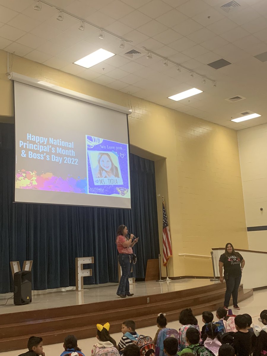 MsPerez_Monica's tweet photo. Happy Principal’s Month to the BEST! Thank you @MsTrdla for always challenging @FieldsFalcons to learn and grow! Your leadership and mentorship always means a lot to us. 💙💛 #BossDay2022 #NationalPrincipalsMonth https://t.co/AcyGna2qx6