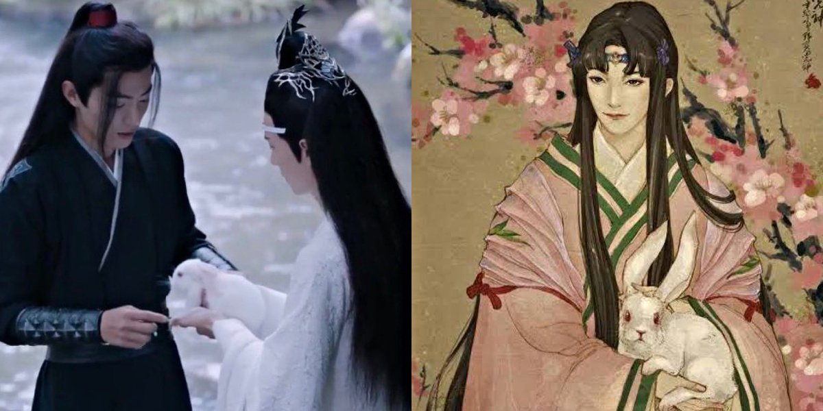 dai_lwj_wei's tweet photo. O coelho tem um significado na história de Mo Dao Zu Shi, representando a homossexualidade. Existe a história do Deus Coelho Tu Shen que é uma divindade chinesa que representa o amor e o sexo entre pessoas homossexuais. https://t.co/arenvCgbNN