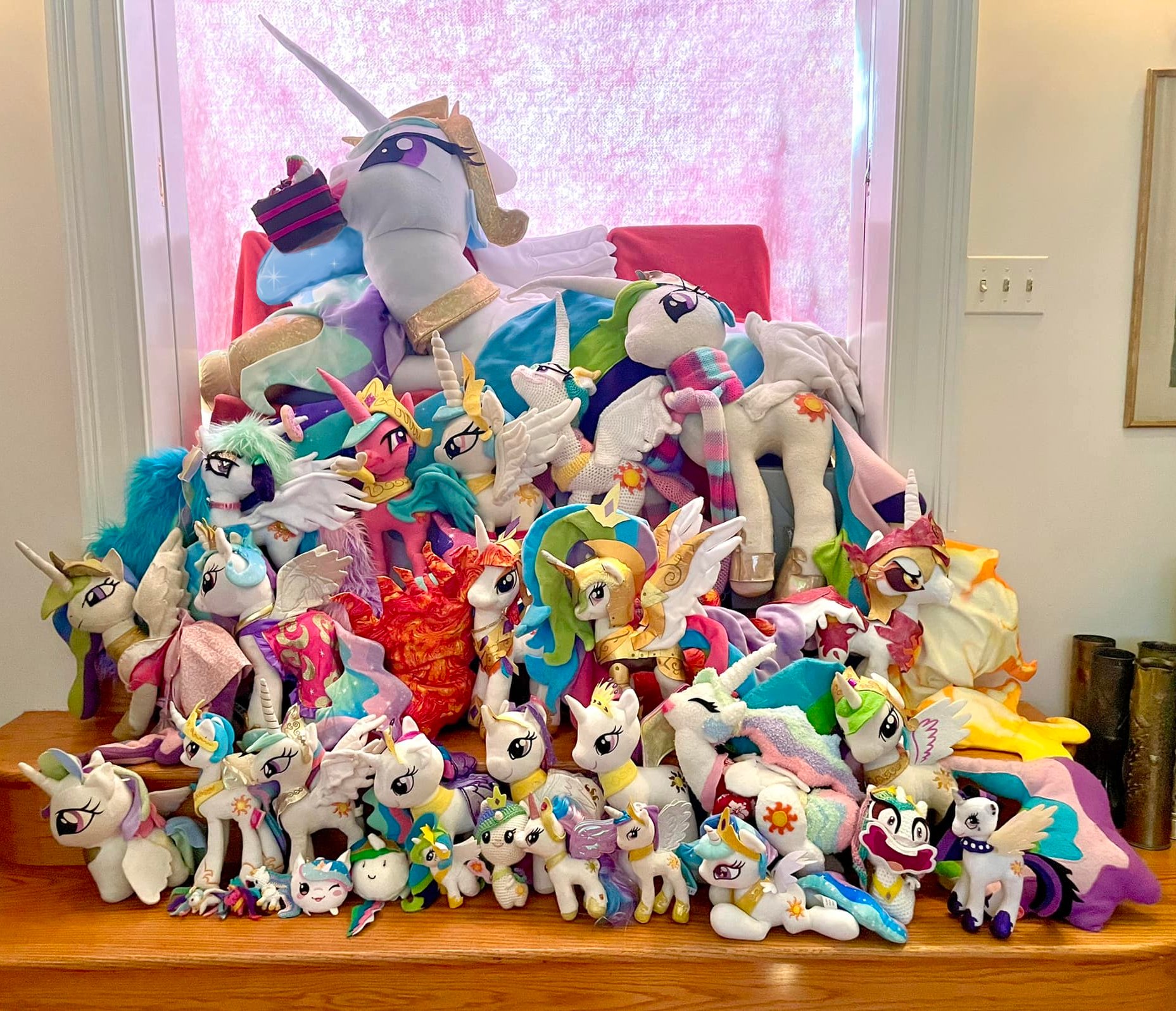 Allegrenix X To those who know me Princess Celestia is my favorite pony. To those who didn t here s my collection of 31 Celestia plushies. A thread on each from the Beegest