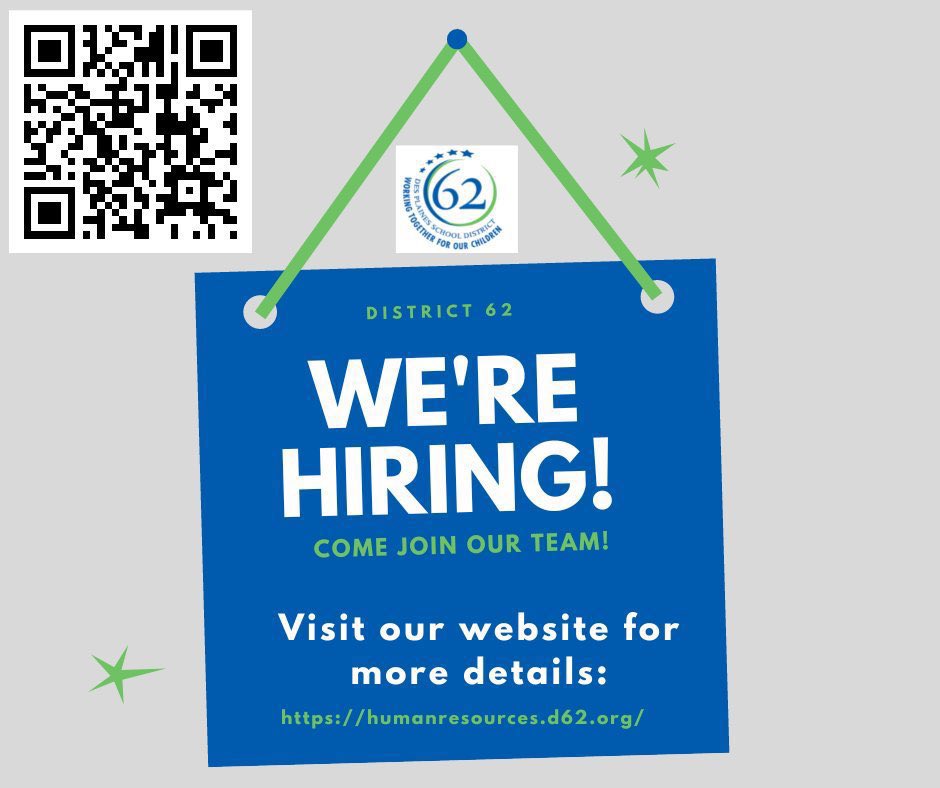 We are hiring for ESL and bilingual teachers  in <a href="/62schools/">School District 62</a>!  Join our amazing team - learn more and apply here:  tinyurl.com/Hire62.  #62learns #62united