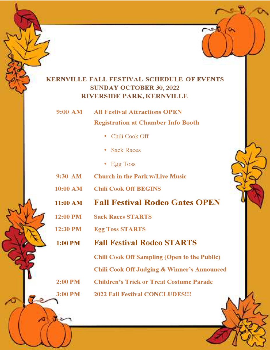 Kernville Fall Festival is just a few short weeks away.  If you are interested in the Little Dog Races or the Chili Cook Off go to this link gotokernville.com/fall-festival for Early Bird Registration.