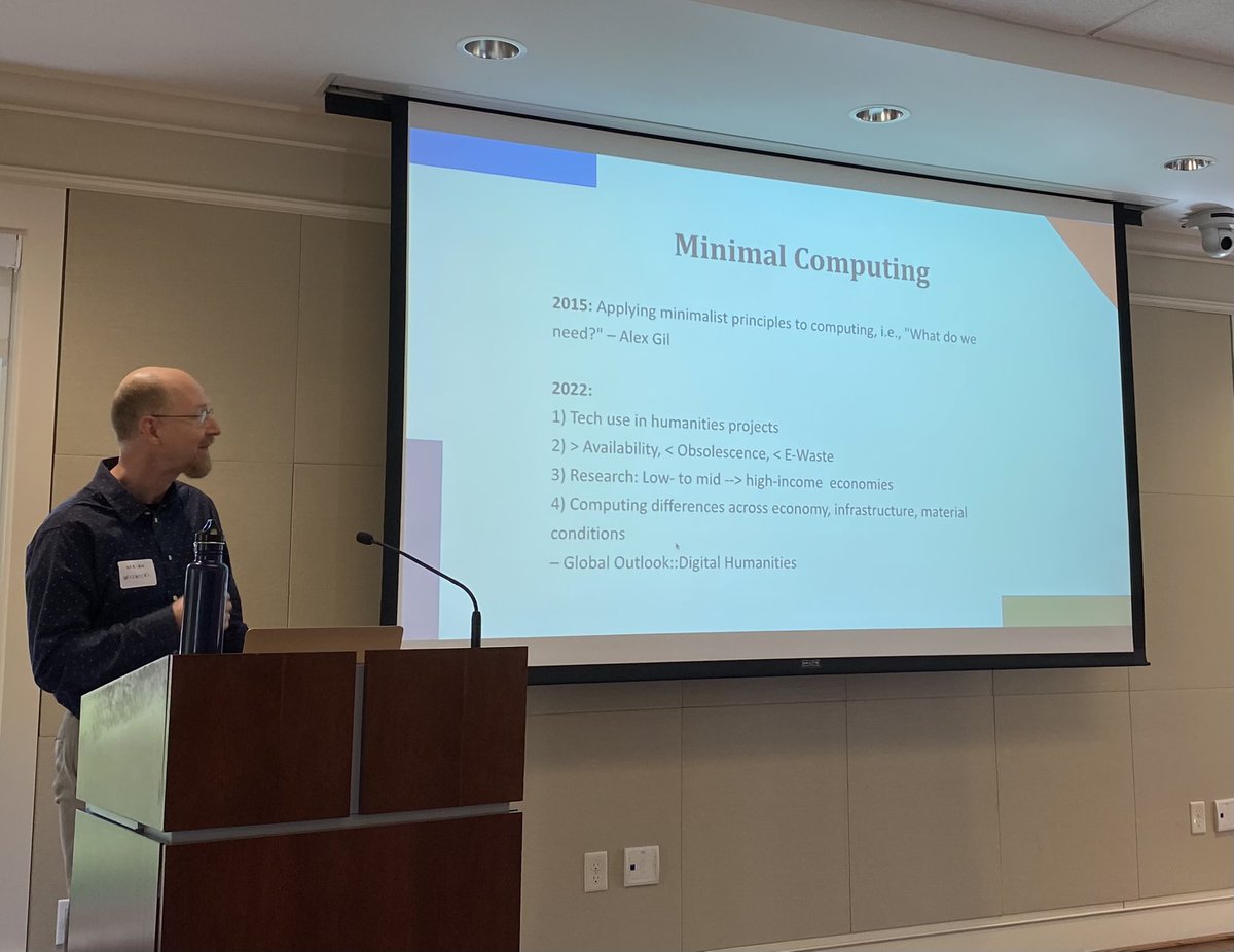 BevRilett's tweet photo. You don’t need funding &amp; a team of high-powered programmers to start a #DigitalHumanities project. Dr Adrian Wisnicki talks #MinimalComputing @UndiscVC https://t.co/lsZy7uff6L self-empowered scholarship at @Auburn @aulibraries https://t.co/TKsEbEbmQ8