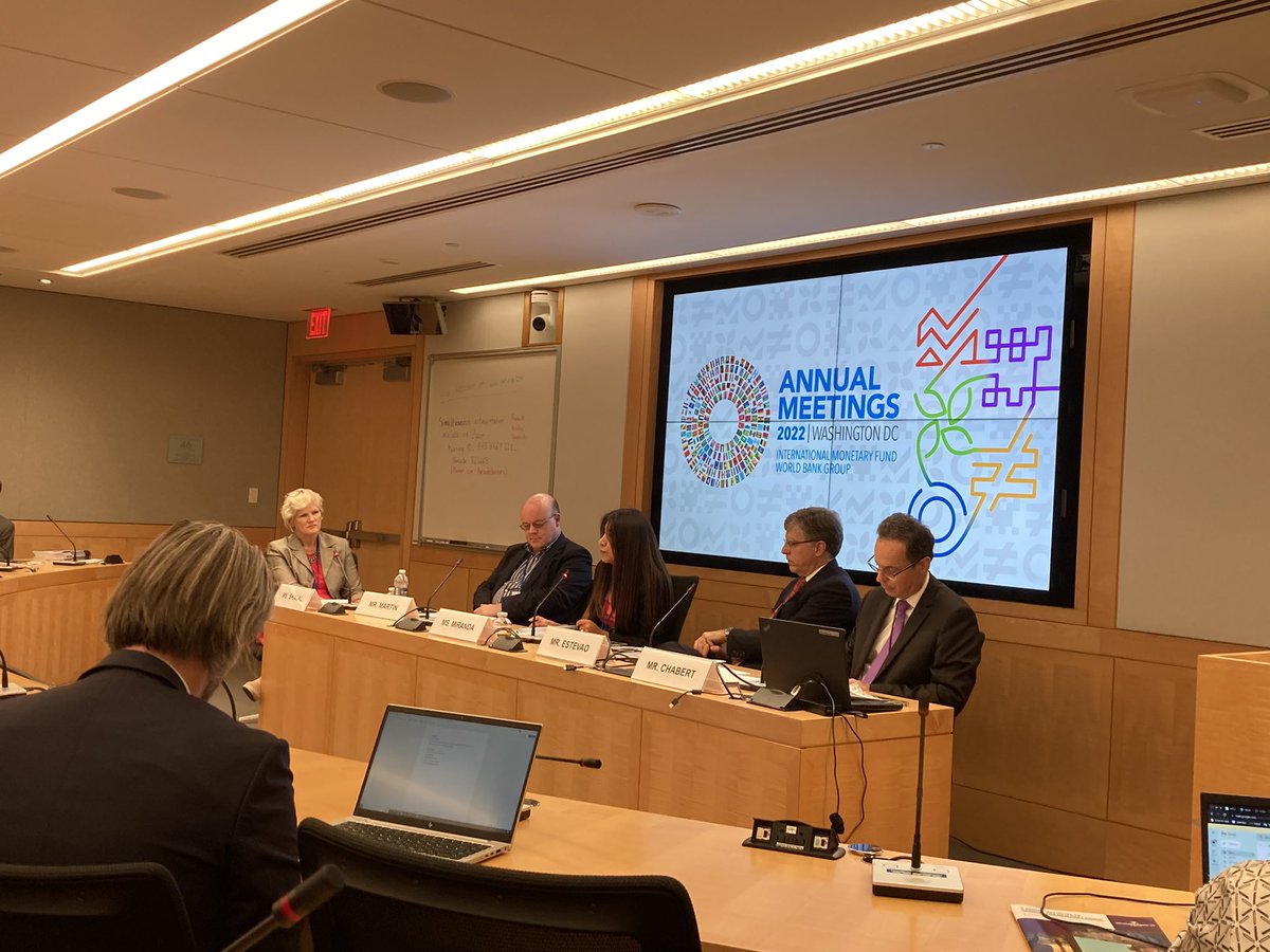 JonSward's tweet photo. At ‘International financial architecture reform for a fair debt crisis resolution’ #AMCSO22 event, @patmirandaBol argues that assessments around debt relief need to consider other financing needs (including for SDGs and climate), not just the cost of debt repayments https://t.co/7rApqwjTYT