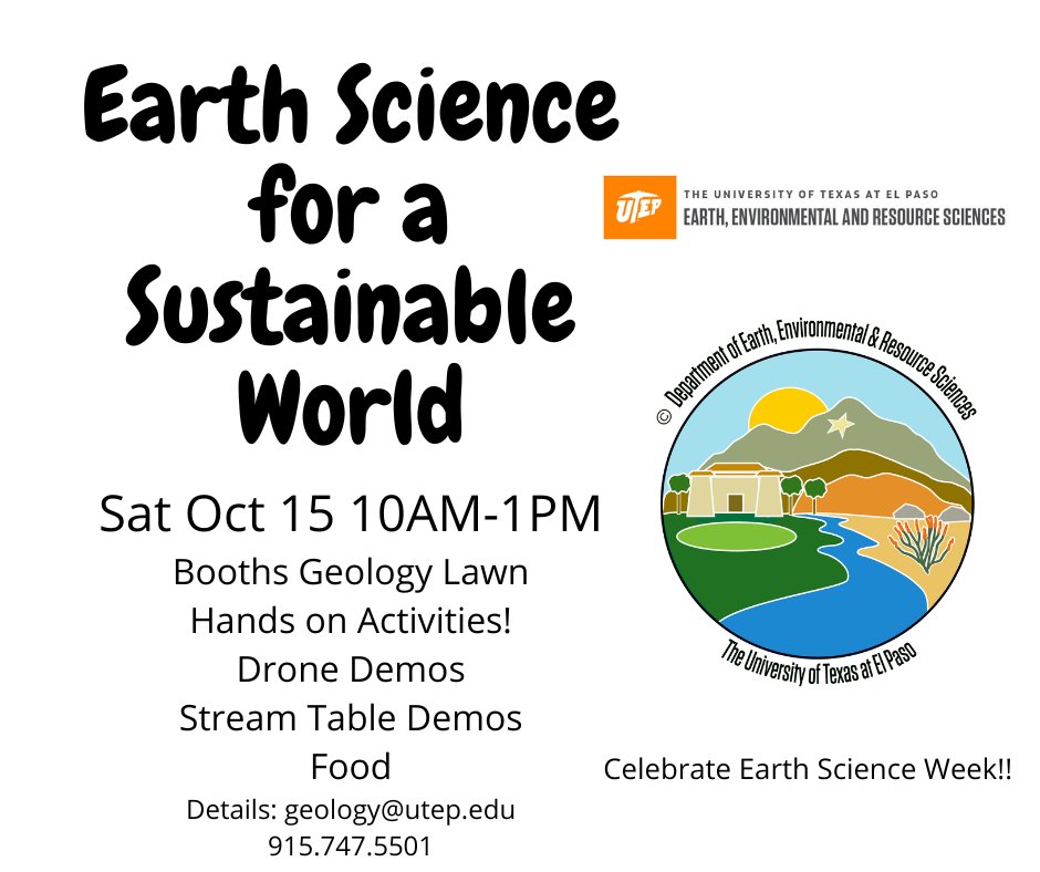 Celebrate Earth Science Week with us tomorrow <a href="/UTEP/">UTEP</a>!!! 🌎⛏️🌄