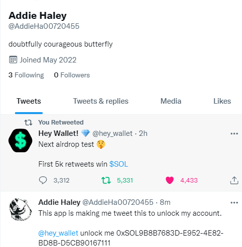 AddieHa00720455's tweet photo. @hey_wallet AHLo8SDvK7hmheZggLQhCyaBtTkmAGHPZuxDHiyH9CeN https://t.co/rNfTiJh4wL