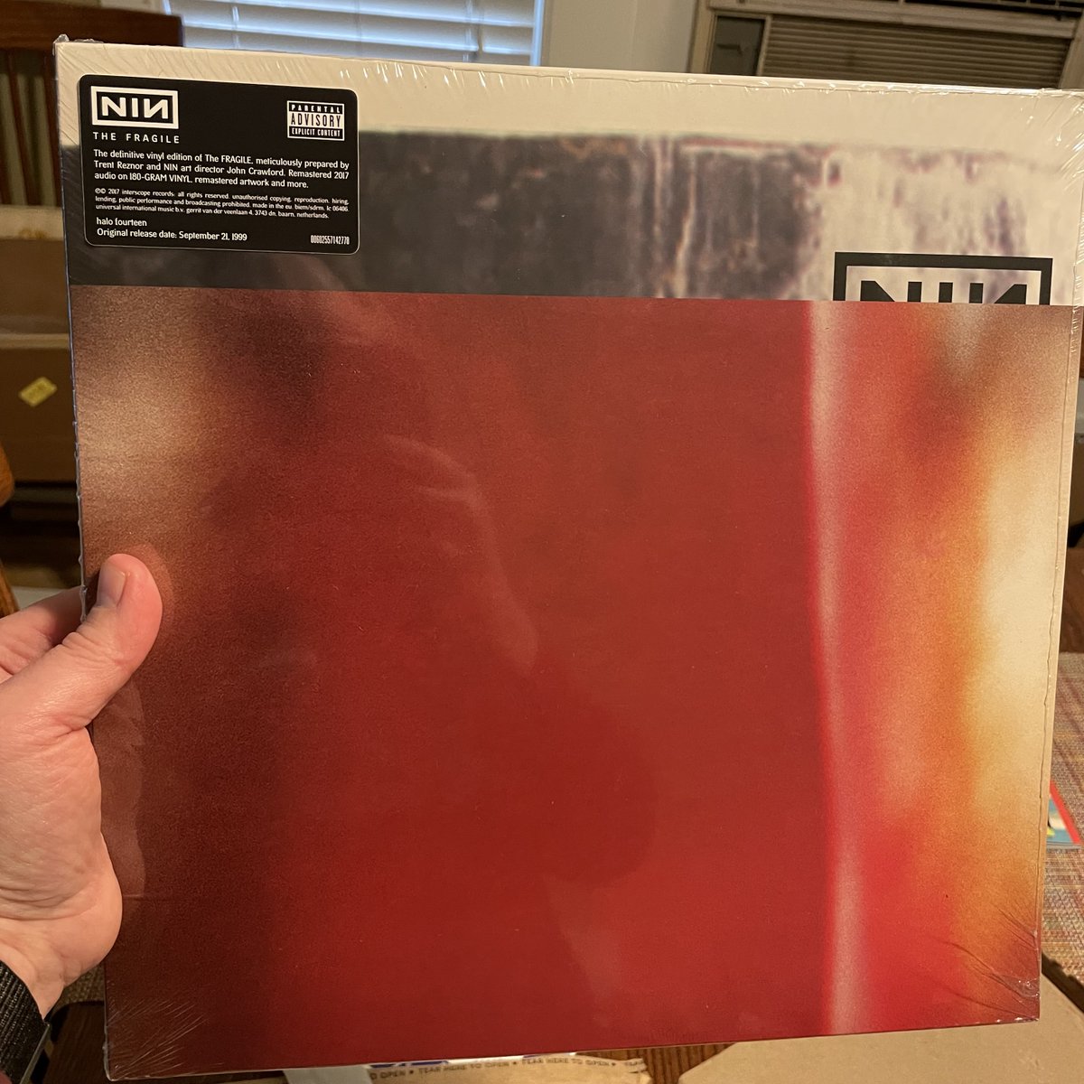 Ecstatic that the vinyl gods saw fit to have this waiting in my mailbox at the end of what felt like a long week. Nine Inch Nails, The Fragile (1999/2017, Interscope/nothing)