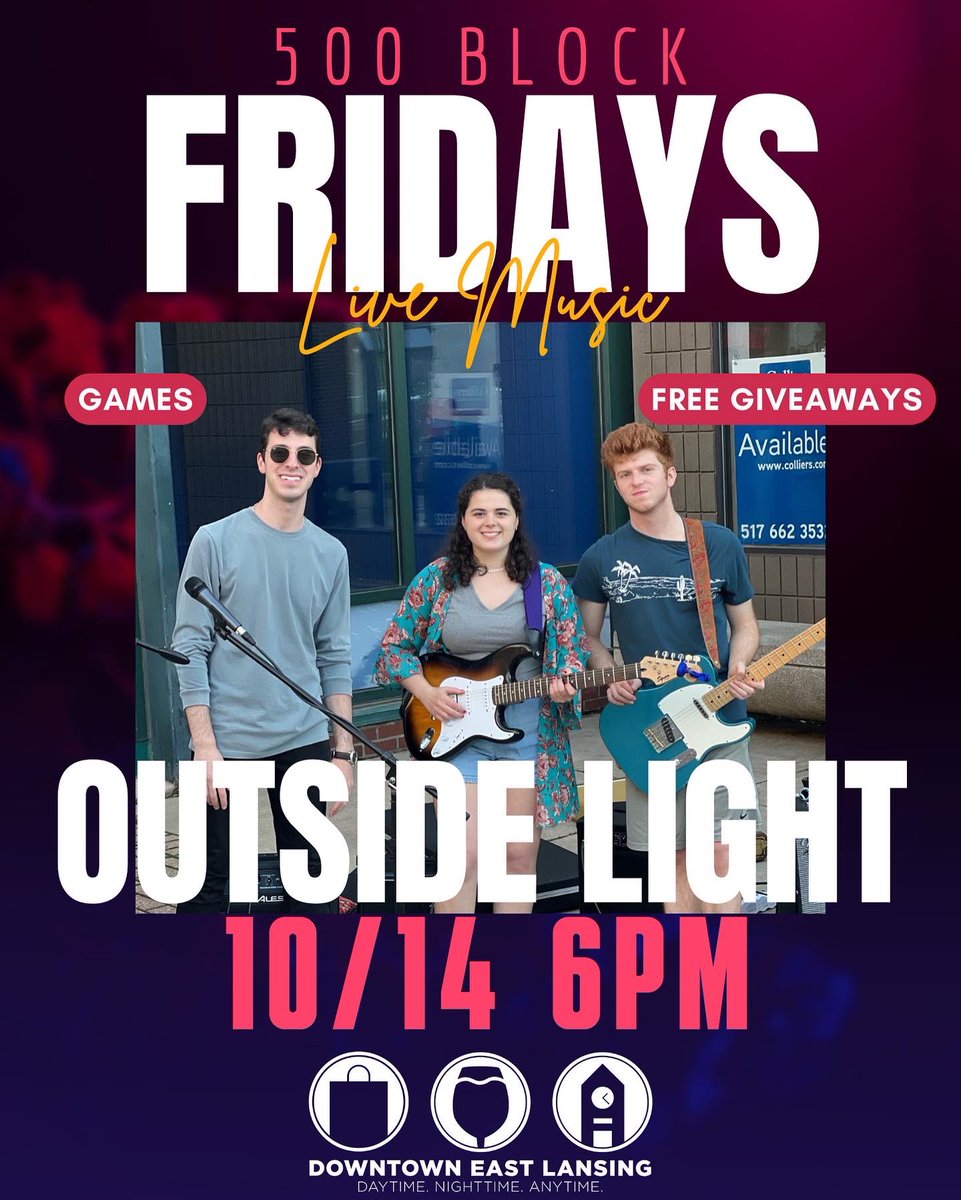 DowntownEL's tweet photo. We brought the heaters out for 500 Block Friday! 🔥

#downtowneastlansing #livemusic #downtownel #freeconcert #eastlansing #500BlockFriday https://t.co/5IHmBCxjsp