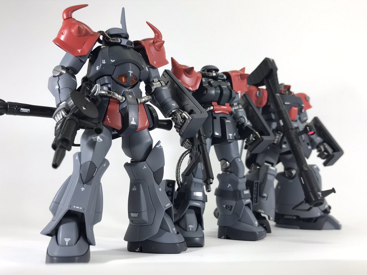 KOSSER8's tweet photo. ジオン地上軍 混成部隊を作ってみました。#ガンプラ #グフ #ザク #ドムトローペン https://t.co/bT7wM48LwS