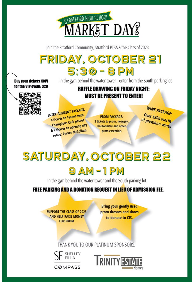 wais_pta's tweet photo. A great opportunity to help out the Stratford Class of ‘23!  #collectivegreatness is the SBISD way! https://t.co/TbrD8u4Tb8