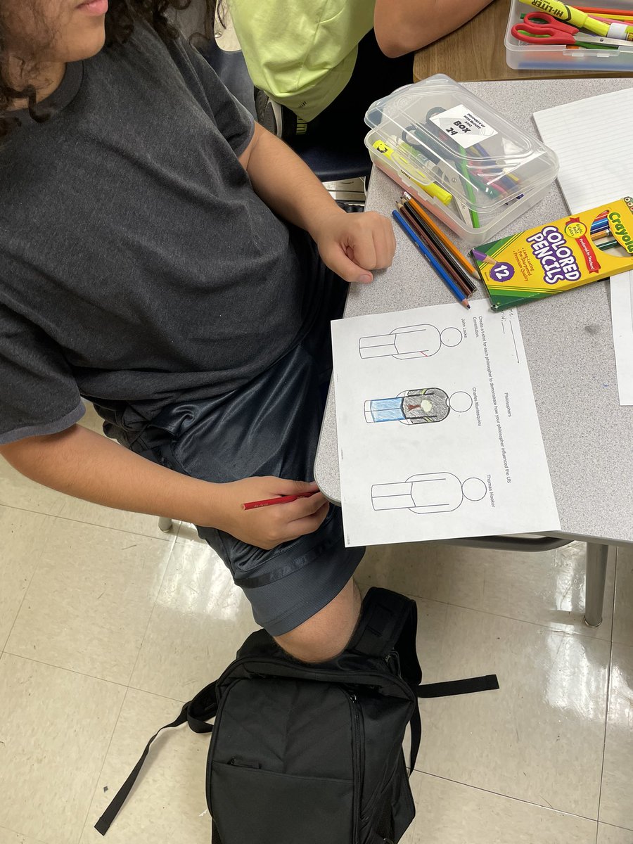 MissBBlount's tweet photo. @NISDHobby 8th grade USH Ss reviewed how Locke, Montesquieu, and Hooker influenced the writers of the US Constitution by designing tshirts for each of them today. Thanks @nisdmsss for the idea!!! @ElCarranco1 @JaimeHeye @DrMJohnson1 #northsideignited #RootEdHobby https://t.co/P9FxhM2JKD