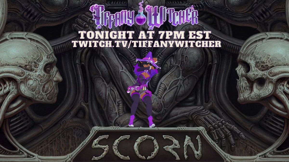 Going live to play <a href="/scorn_game/">Scorn</a> ! Scorn drops its players into a nightmarish, dream-like world unlike any they’ve encountered before. With grotesque visuals inspired by the works of H.R. Giger. Come watch me get really scared! store.steampowered.com/app/698670/Sco… #Ad
