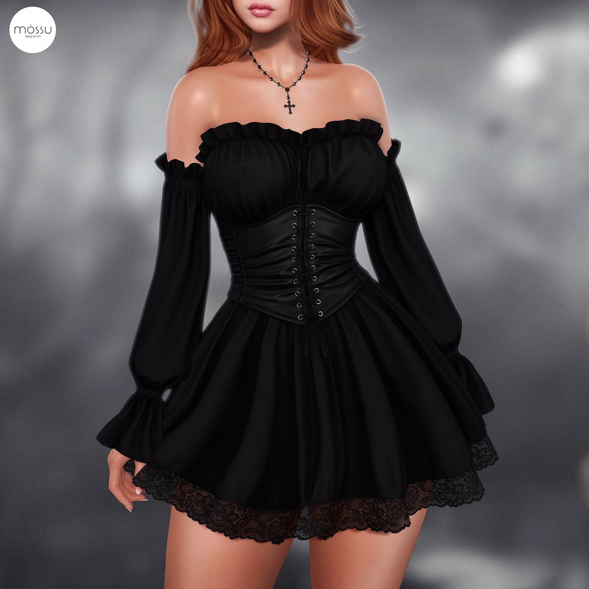 MossuApparel's tweet photo. Our new Maeve dress in black color is a wonderful choice for your Halloween outfit 🖤Get yours at Equal10: https://t.co/Z0pfoiP6s5

#mossu #secondlife #metaverse #meta #3d #digitalfashion https://t.co/fbatXaWJO8