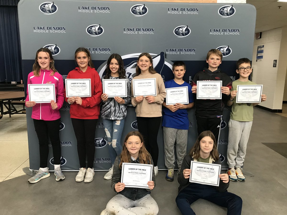 LakeDenoon's tweet photo. Presenting our 7th and 8th grade Leaders of the Pack! They were recognized for their positive contributions to the school community. Common themes included supporting peers, hard work, positive attitude and respectful toward adults &amp; classmates. #TimberwolfWay https://t.co/hb1Jy3k5aj