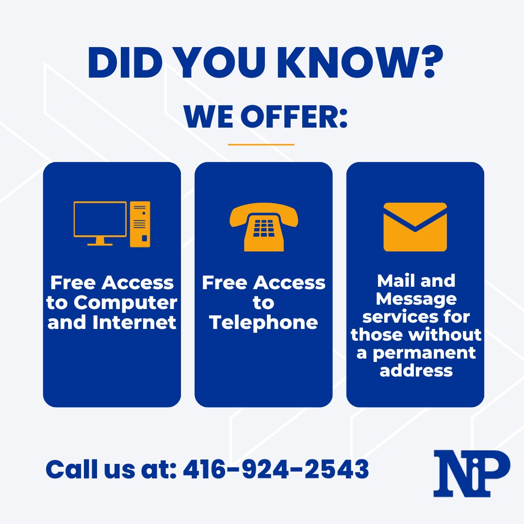 niptoronto's tweet photo. You can use these services from 10am to 4pm from Monday to Friday!

#internet #access #phone #mail #niptoronto #neighbours #community #helpingneighbours #GTA #toronto #support https://t.co/Yqo2Q2jYWS