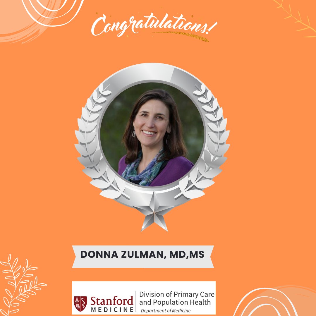 Congratulations to Dr. Donna Zulman on receiving the PCPH Fall Award for Outstanding Research Innovations Award. 'For her work in investigating how best to humanize medical care.” @stanforddeptmed @donnazulman