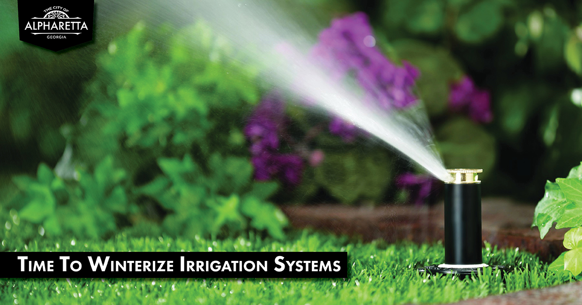 alpharettagov's tweet photo. It may be hard to believe given the wonderful weekend weather we are having, but the potential for freezing temperatures are in the forecast for the week ahead.  That means it’s time to turn off outdoor irrigation systems.  https://t.co/IJUD68Fhws https://t.co/suIKuKhgbb