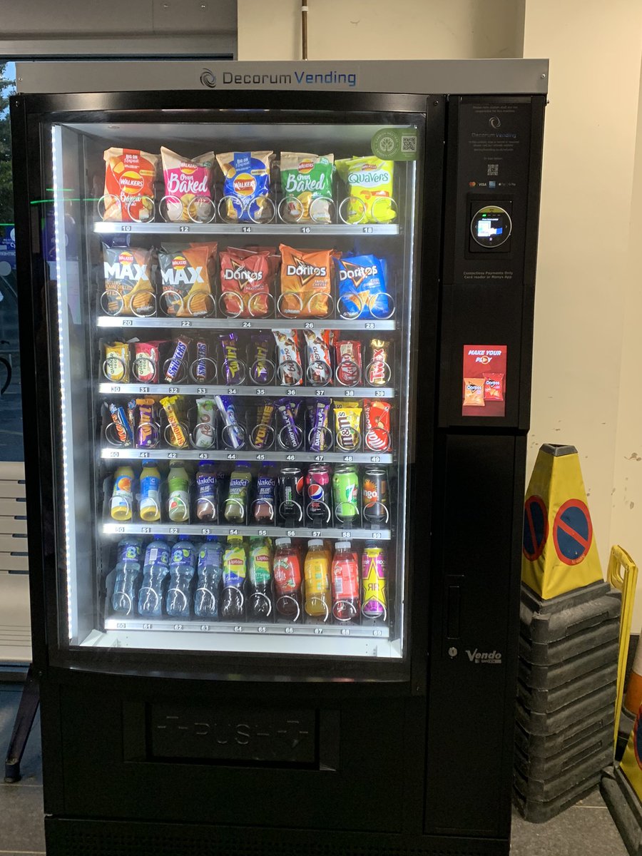 janshy's tweet photo. On our way to #lightnightleeds look at this amazing machine at Pudsey train station #vending #NIVOLtd #decorumvending https://t.co/jtslJtVcYJ