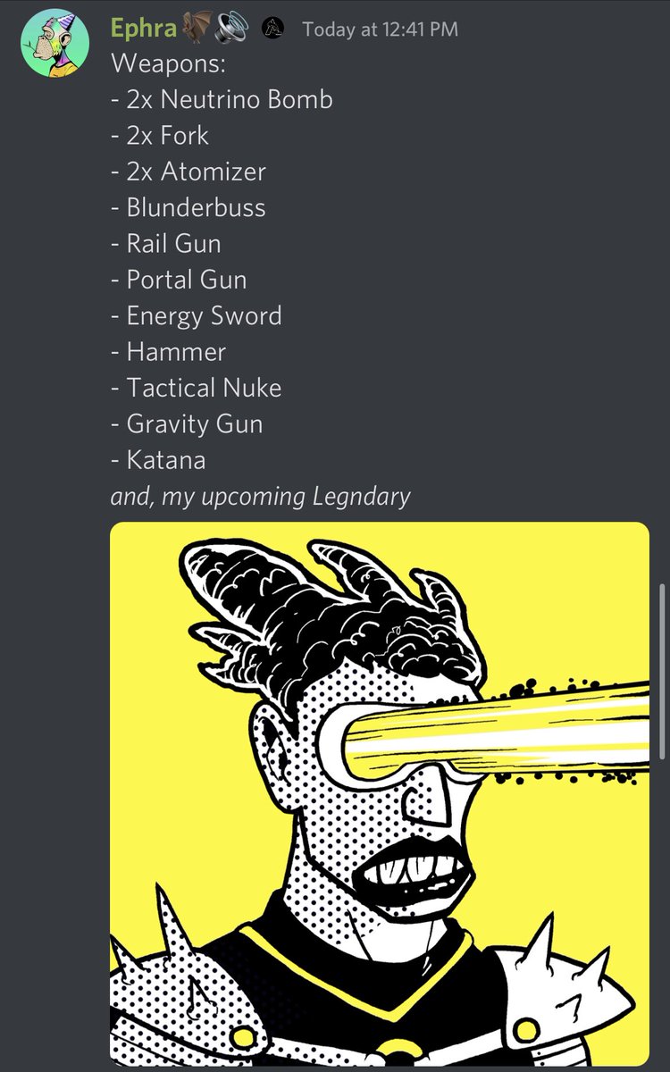 EphraSupports's tweet photo. - Weapons were dropped verifiably random to all #LiquidLegends as a trait today. What will they do?
- “#Legendary” coming soon. 5 evolutions, and even the dot matrix shows up.
- #LiquidInvaders into 2023 👀🛸
Told you all in August. Gonna get styled on. @ApeLiquidio #WeRide $METL https://t.co/ExrU2LRzin