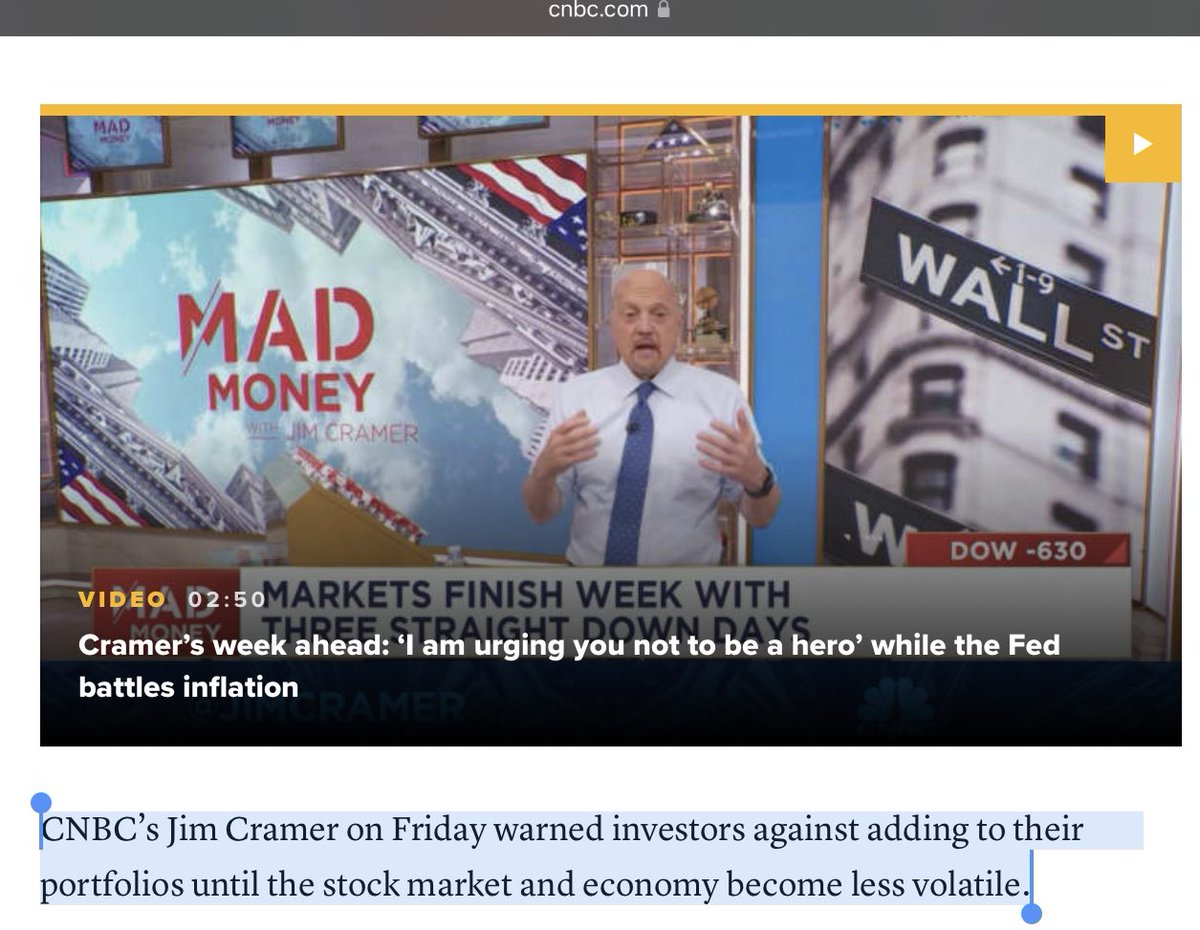 Meet Kevin on Twitter "Jim Cramer is urging you NOT to buy stocks. OK