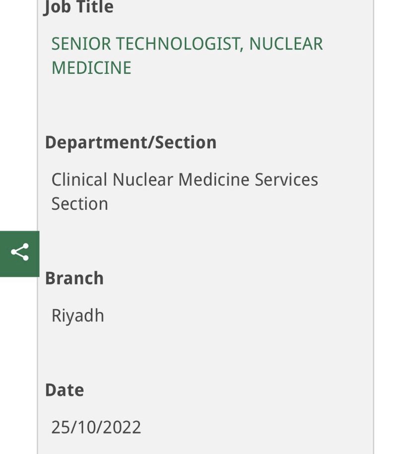 _RadiologyJOB's tweet photo. 🚨☢️ | إعلان وظيفي

مستشفى الملك فيصل التخصصي يعلن عن توفر وظيفة اخصائي/ة طب نووي 

#الأشعة #وظائف #وظيفة https://t.co/IiEUawNksY