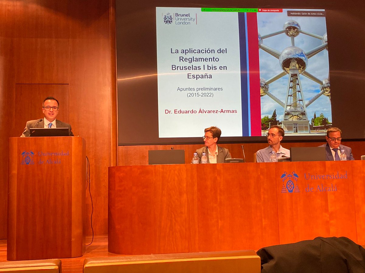 Wrapping up and intense week (2/2): yesterday I had the honour to speak on the application of Brussels I bis at the III foro europeo de Derecho Internacional Privado in Alcalá (video coming soon)