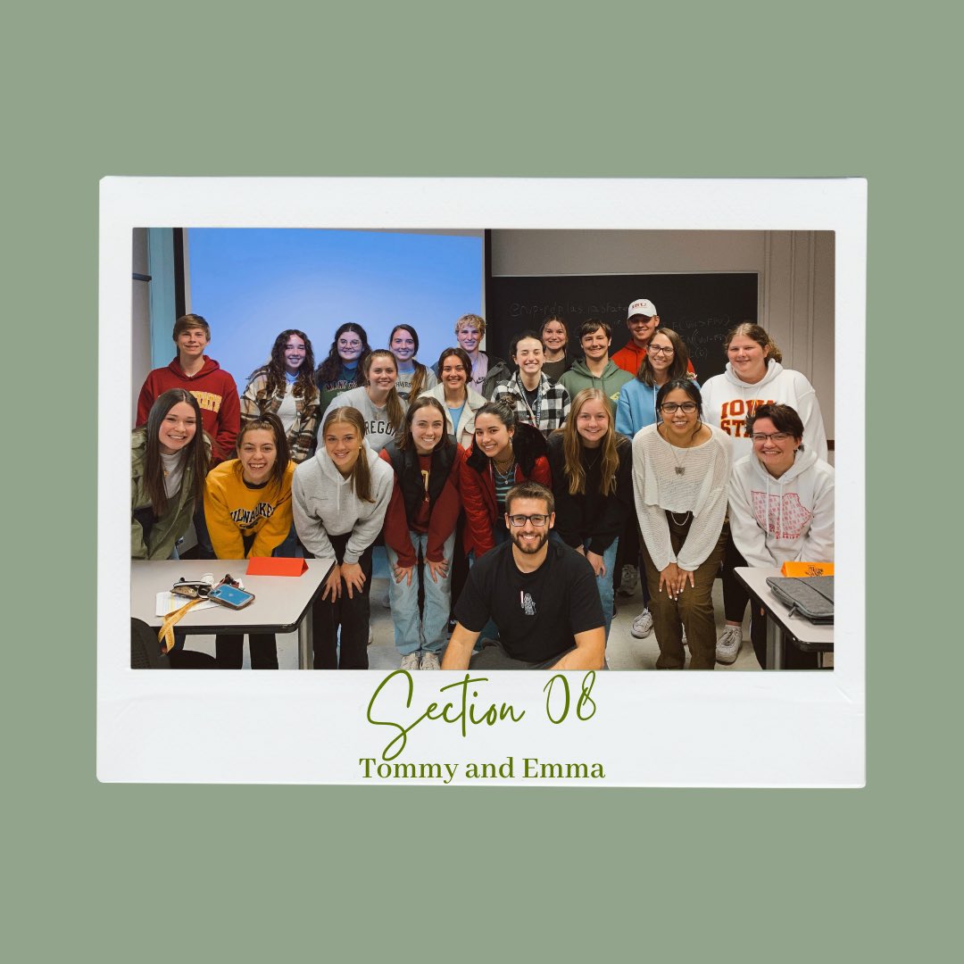 iastatebesties's tweet photo. This week, we wrapped up BIOL 110 lectures and recitations for the semester! The BEST Team had an absolute blast working with all of the students and cannot wait to continue growing their connections with them in BIOL 111! Here are our Thursday recitation sections! https://t.co/hPEyf3QJd0